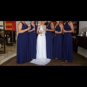 Lulus Tricks of the Trade navy maxi dress
